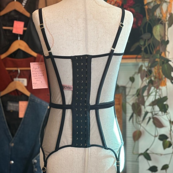 Agent Provocateur black floral embroidered mesh  caged bustier - Picture 5 of 12